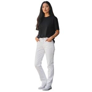 AG Adriano Goldschmied The Stilt Crop Cigarette Jeans White Size‎ 25